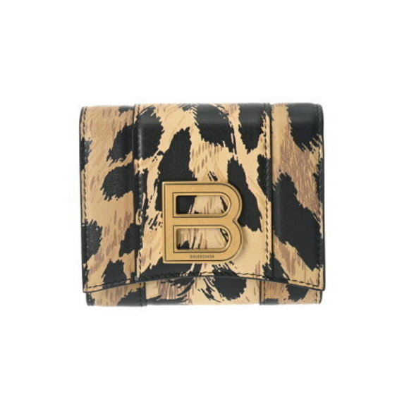 BALENCIAGA Leopard Pattern Leather Trifold Wallet - Picture 1 of 12
